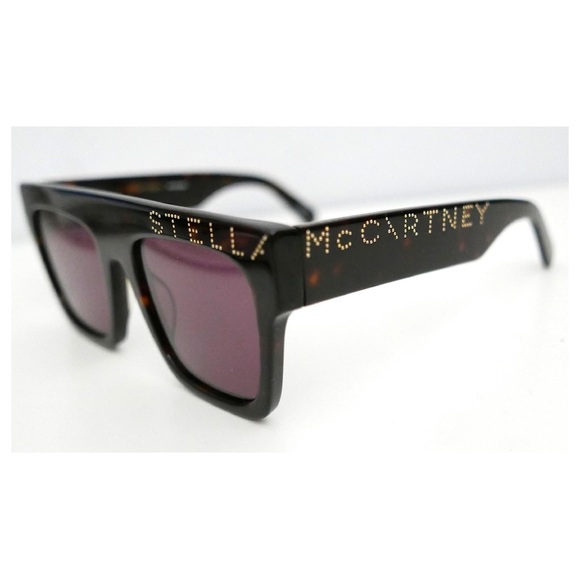 Stella McCartney Havana Square Sunglasses with Logo - Picture 2 of 9